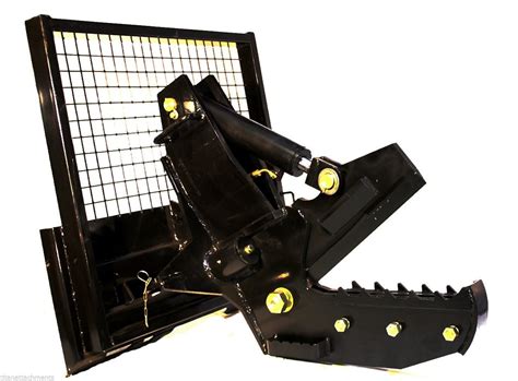 rotating tree shear for skid steer|skid steer tree cutting attachment.